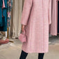 Elegant Pink Tweed Coat