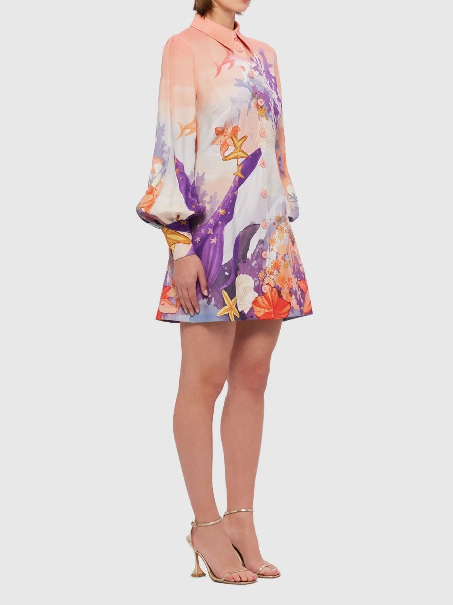 Flamboyant Printed Mini Dress