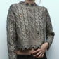 Cable-Knit Metallic Sweater