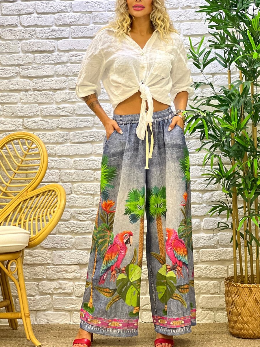 PRINT DENIM TROUSER