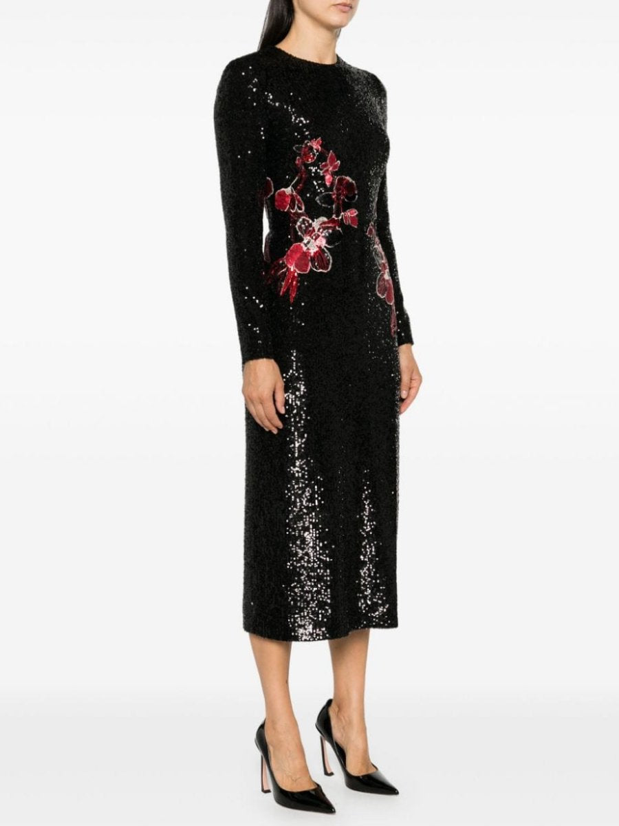 Sequin Embellishment Floral Dress