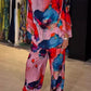 Elegant Satin Loose Printed Suit