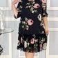 Floral Chiffon Half Sleeve Dress