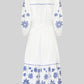 White Organic Cotton Embroidered Dress