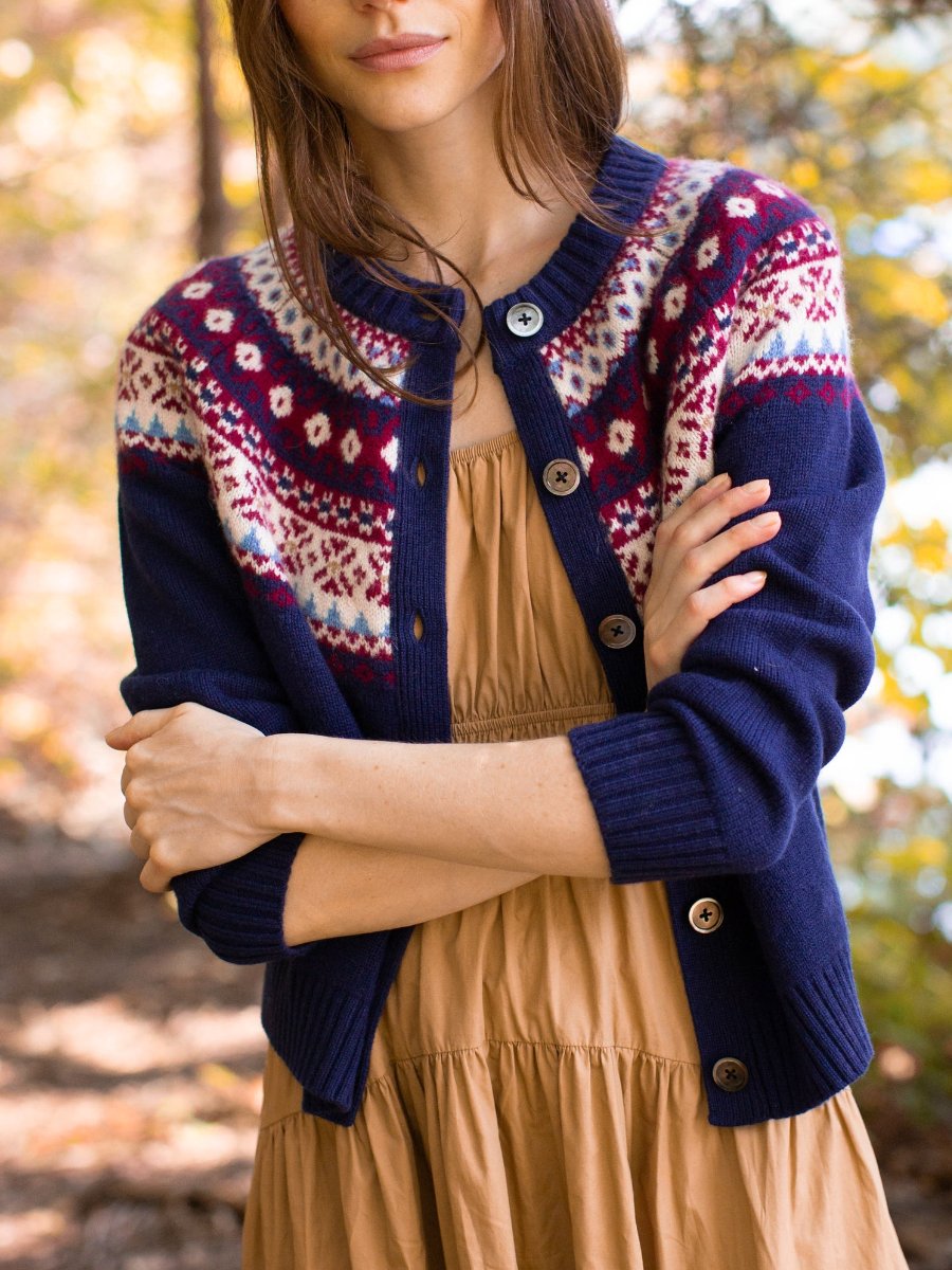 Chic Navy Button Cardigan