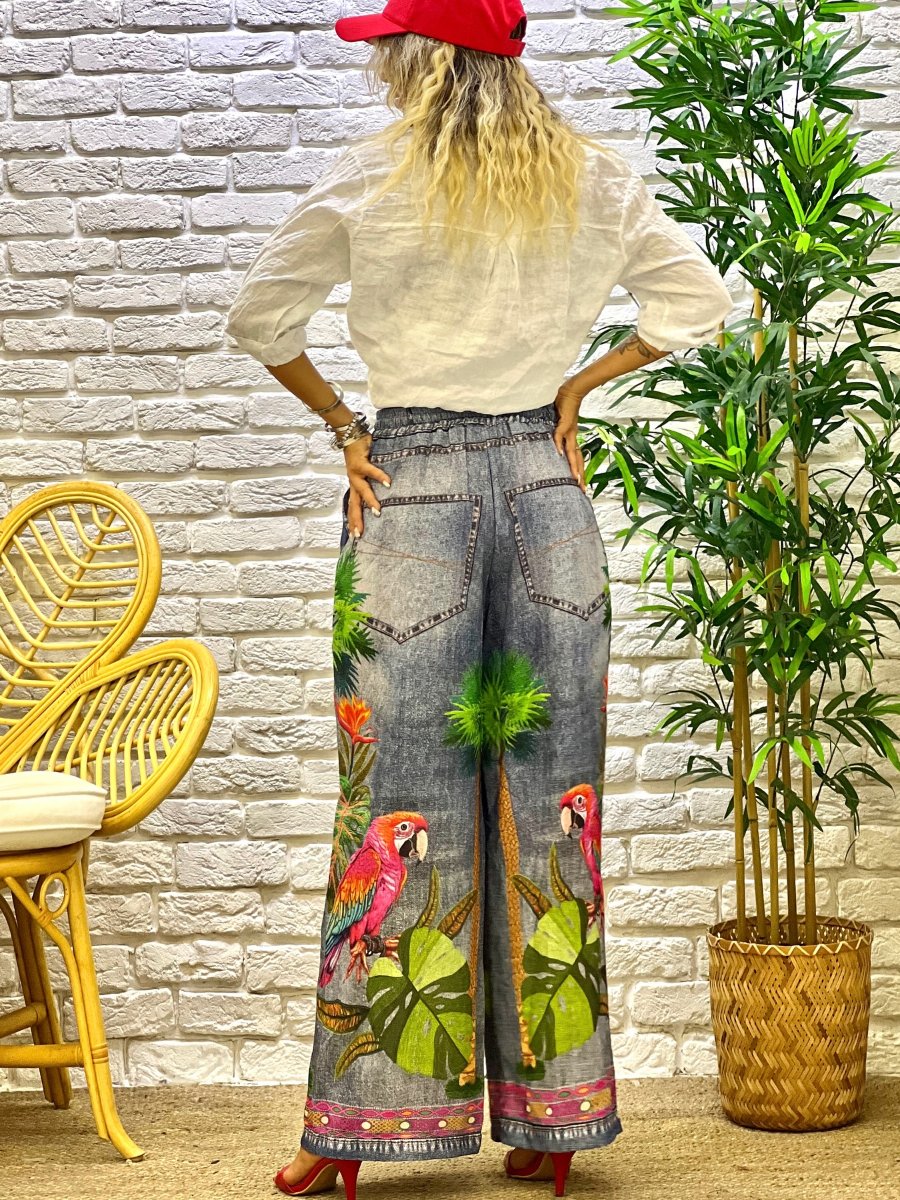 PRINT DENIM TROUSER