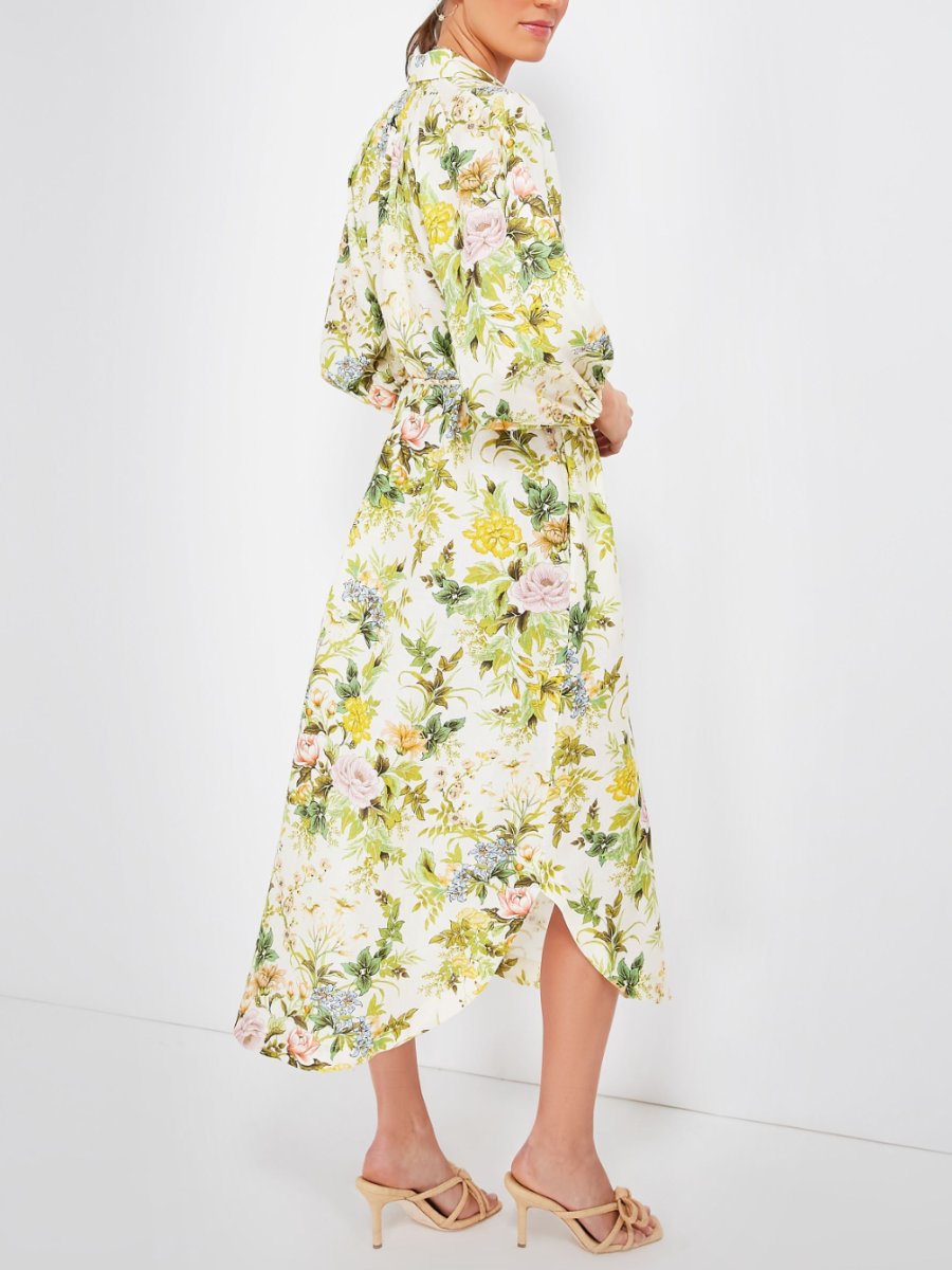 Multi Floral Midi Shirt Dress