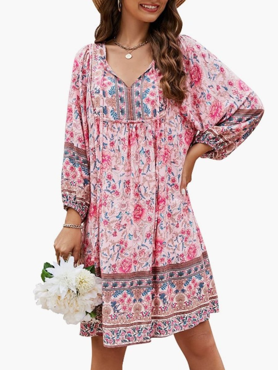 Summer V Neck Floral Dress