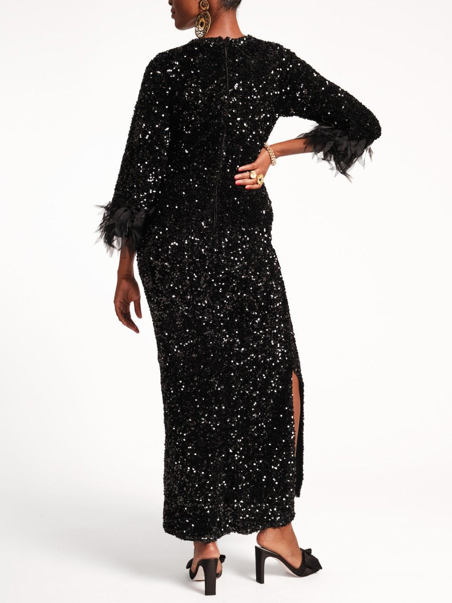 Black Sequin Party Dress