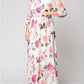 Floral Long Sleeve Chiffon Dress