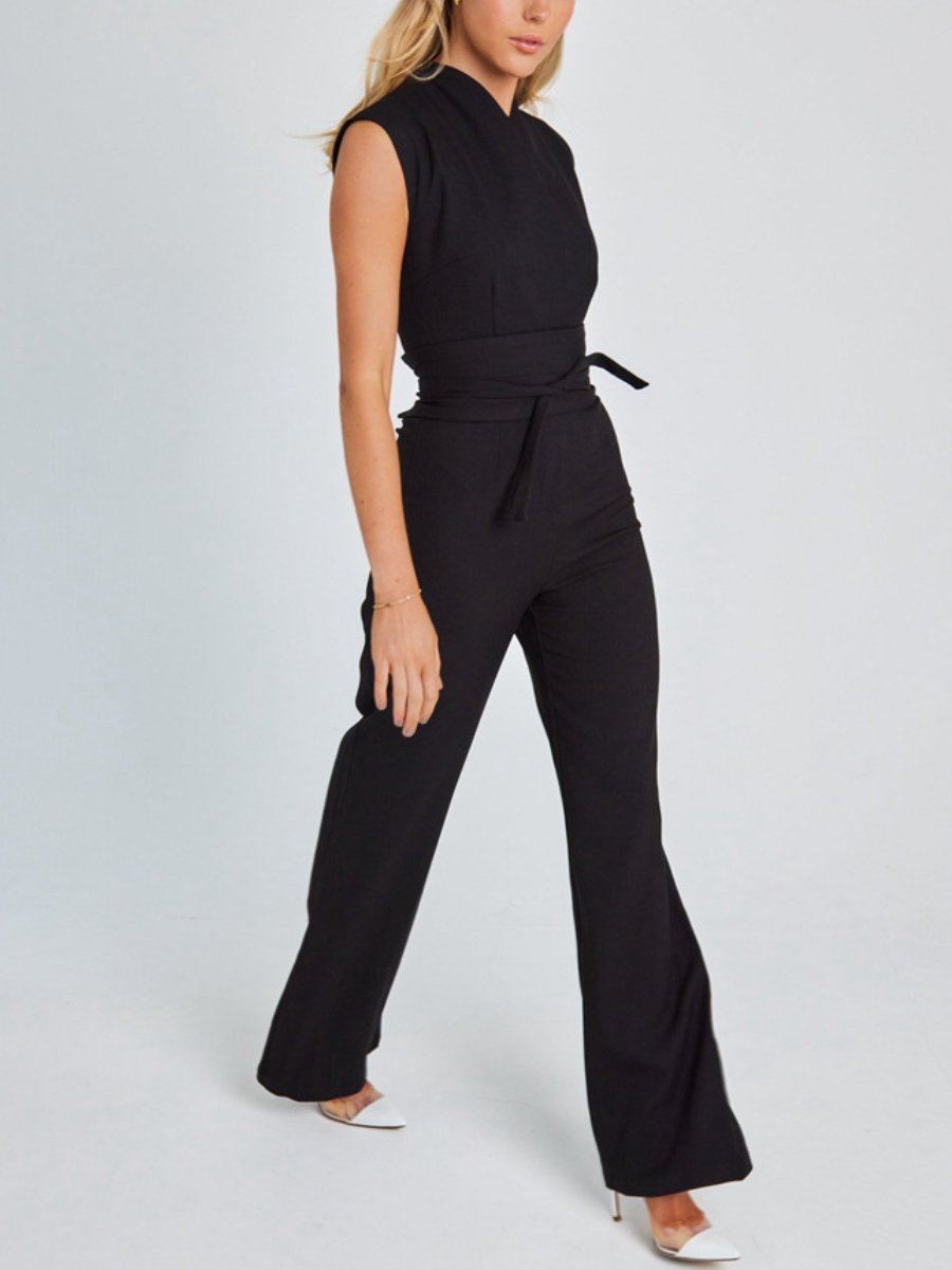 Women's Sleeveless Wide-Leg Jumpsuit