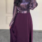 Purple Long Sleeve Party Dress