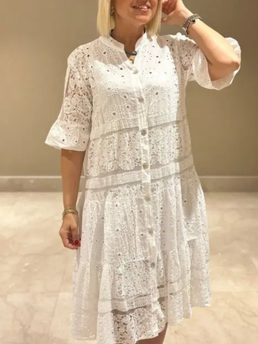 Cotton Lace Shirt Dress