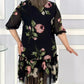 Floral Chiffon Half Sleeve Dress