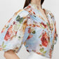 Rose Floral Silk Cotton Woven Blouse