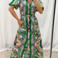 Satin Print Maxi Shirt Dress