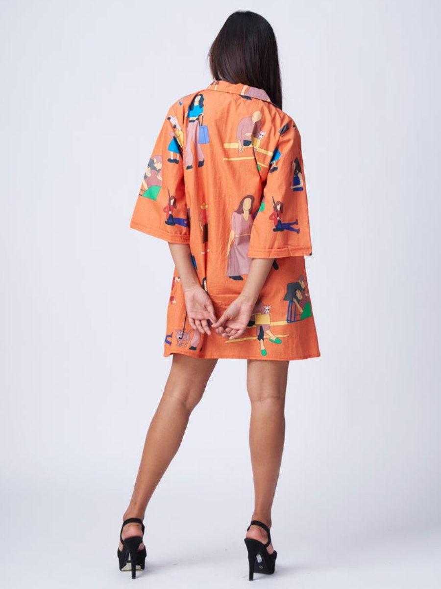 Funny Pattern Shirt Dress