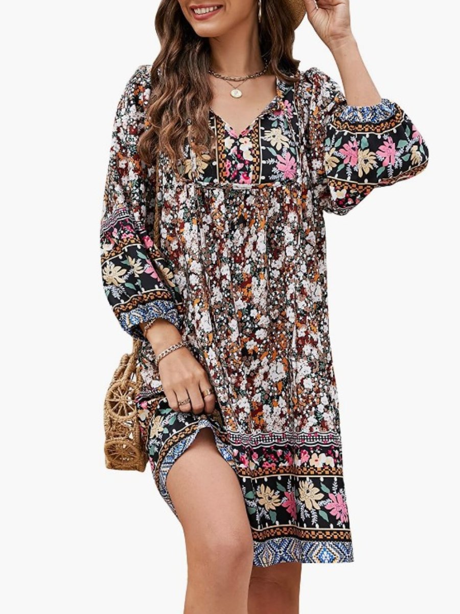 Summer V Neck Floral Dress