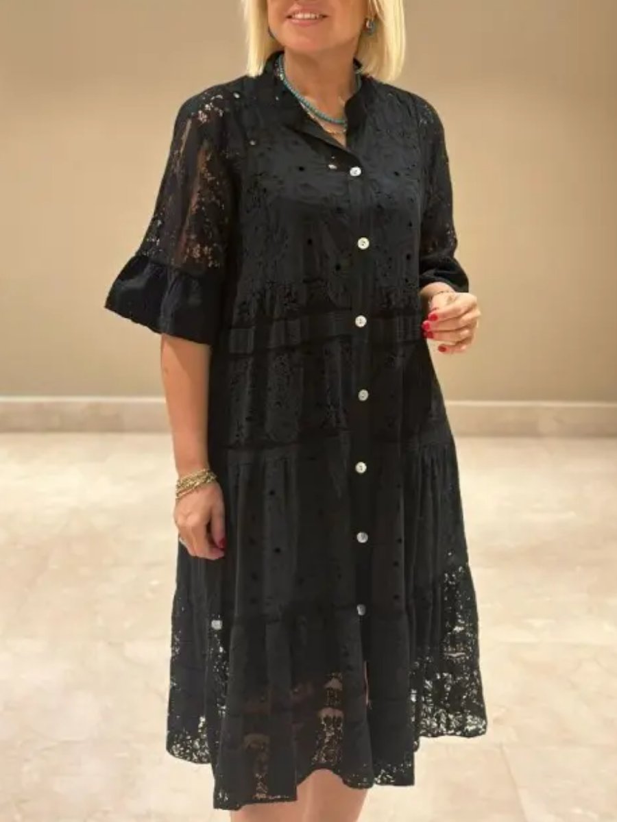 Cotton Lace Shirt Dress