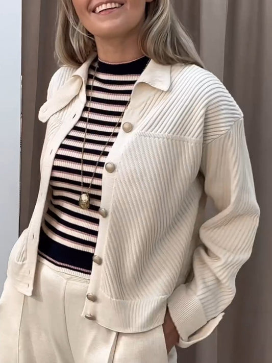 Unique Button-down Knitted Jacket