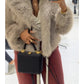 Eco Fur Bomber Jacket Coat