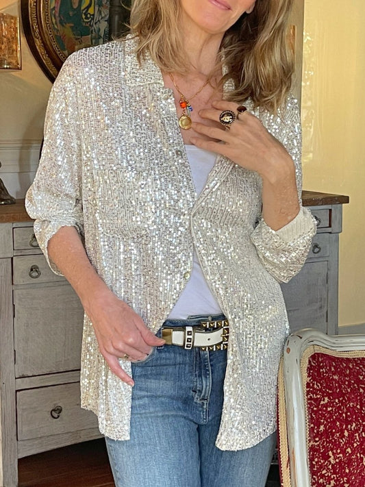 Glitter Long Sleeve Blouse