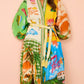 Lantern Sleeve Vacation Printed Dress