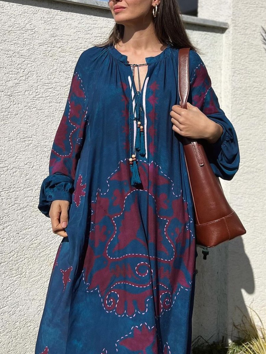 Cotton Lantern Sleeve Dress