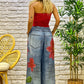 PRINT DENIM TROUSER