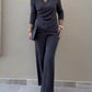 V Neck Unique Long Sleeved Two Piece Set