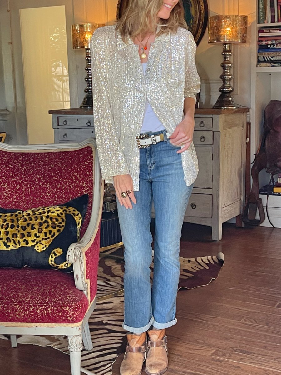 Glitter Long Sleeve Blouse