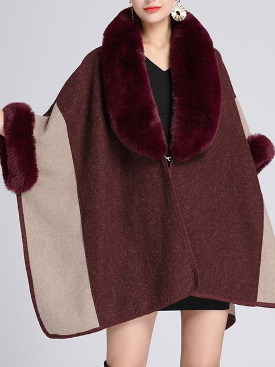 Fur-collar Cape Coat