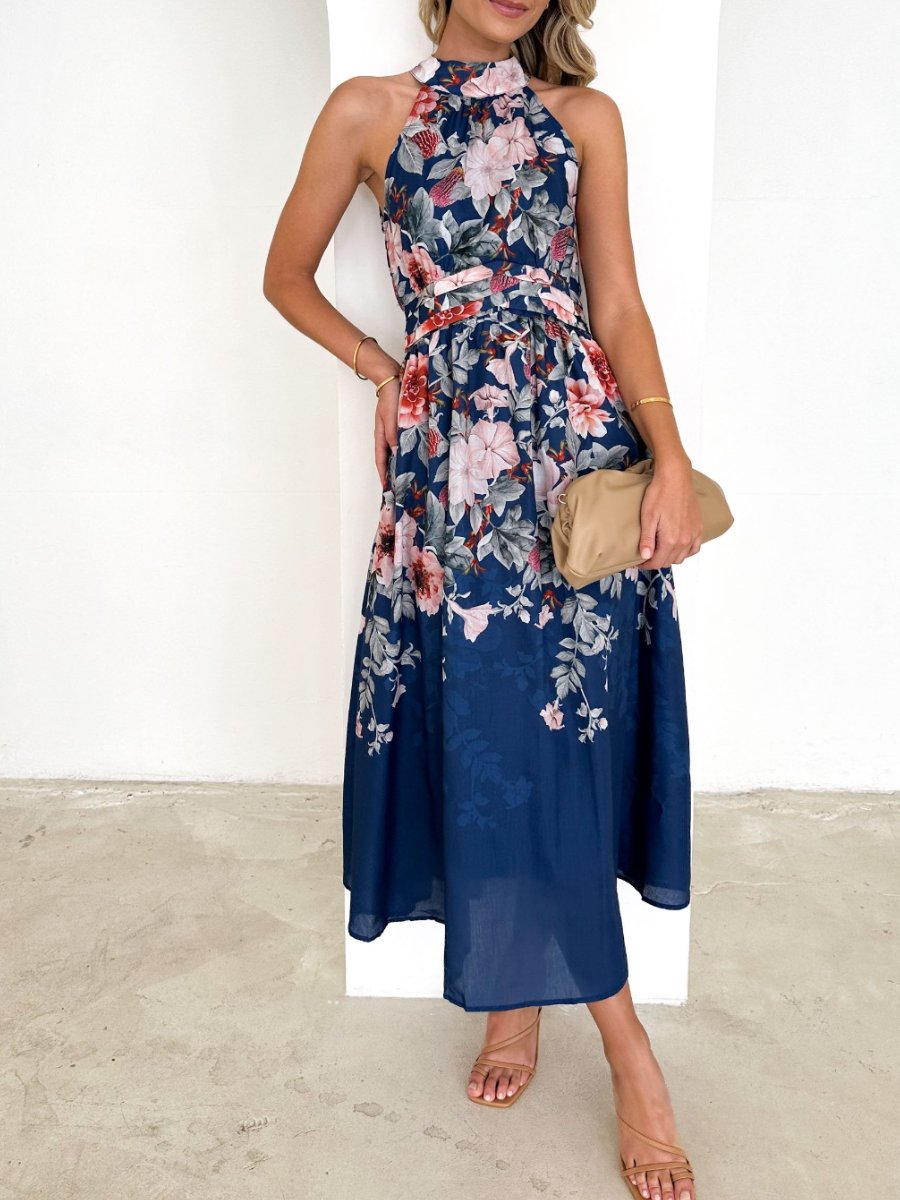 Neck Hanging Printed Dress