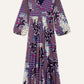 Purple Printed Crepe Maxi Dress