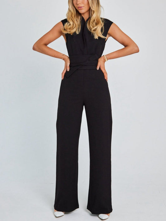 Women's Sleeveless Wide-Leg Jumpsuit