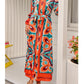 Satin Print Maxi Shirt Dress