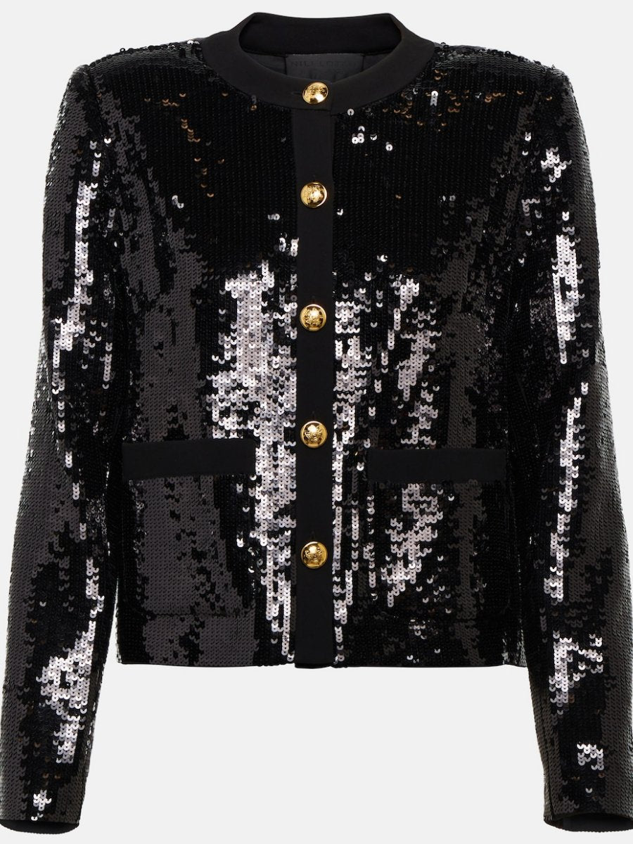 Golden Embossed Button Sequined Jacket