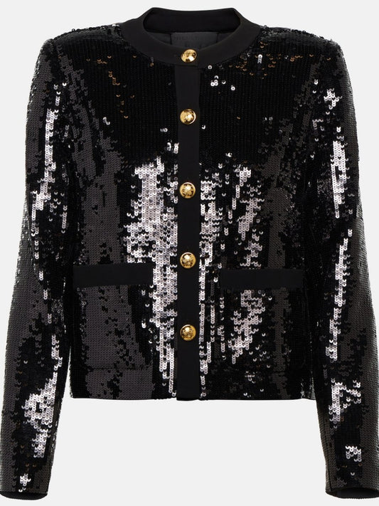 Golden Embossed Button Sequined Jacket