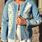 Chic Blue Patched Jacket