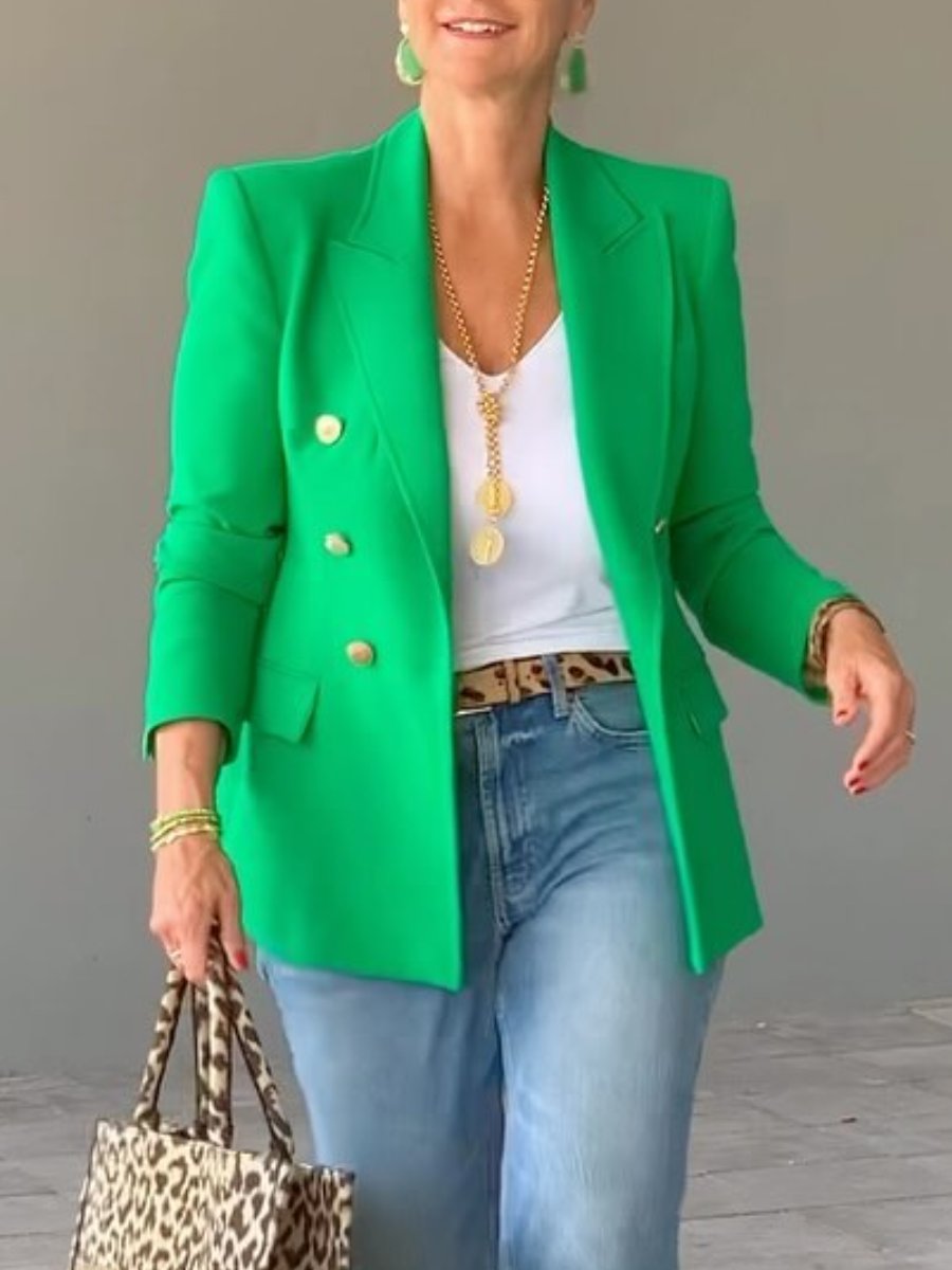 Cotton Double Breasted Blazer