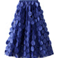 3D Wave Dot Mesh Midi Skirt