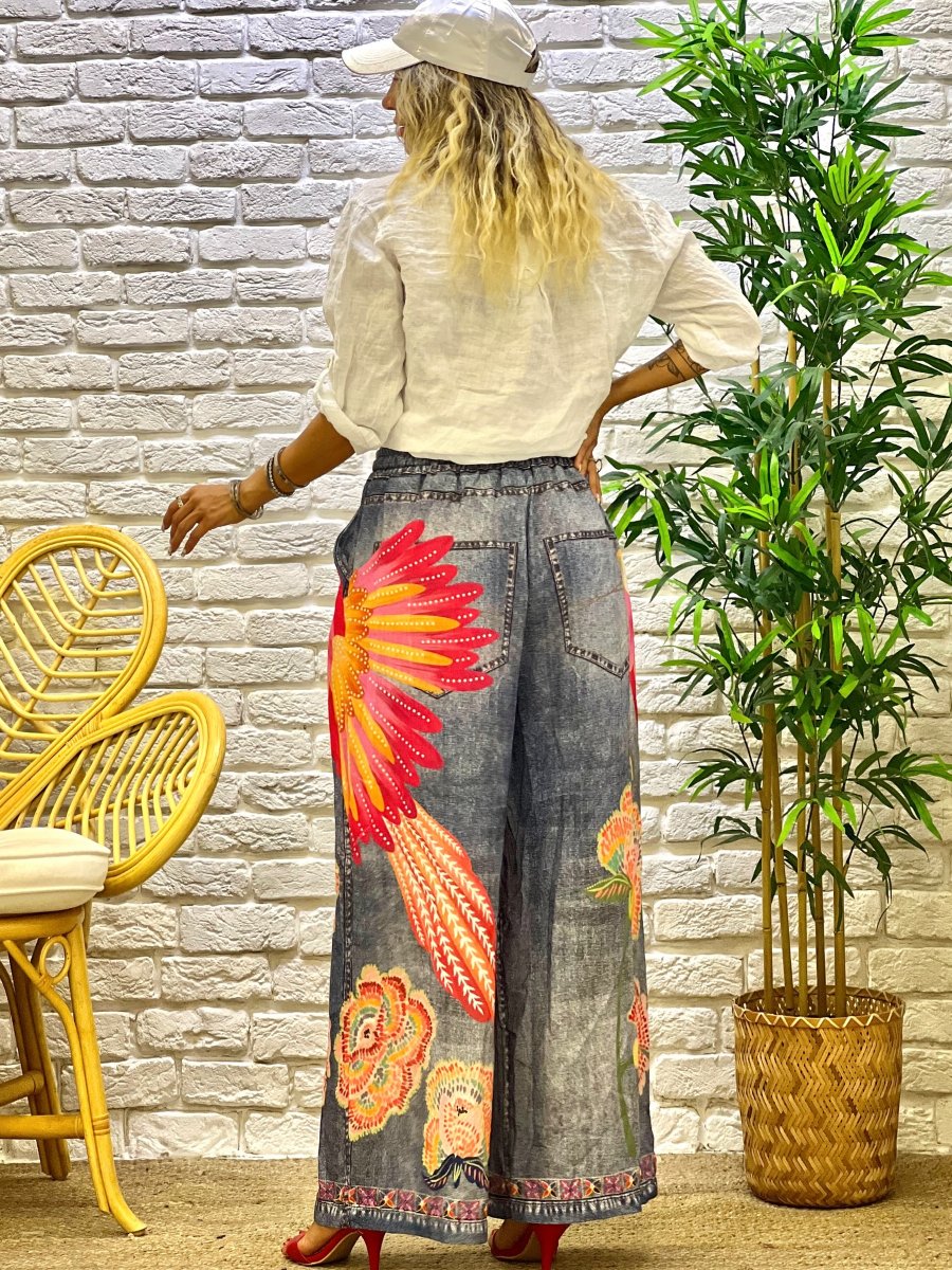 PRINT DENIM TROUSER