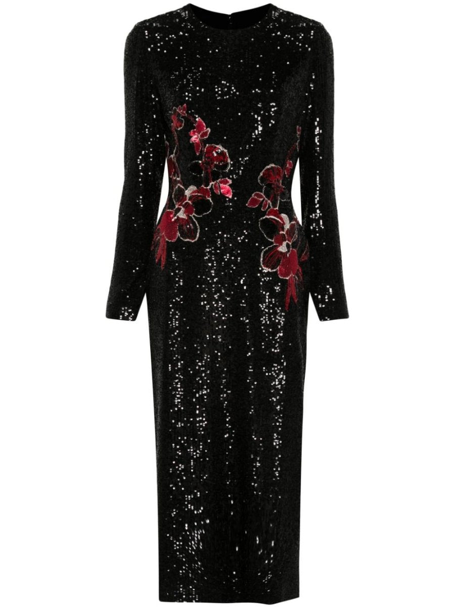 Sequin Embellishment Floral Dress