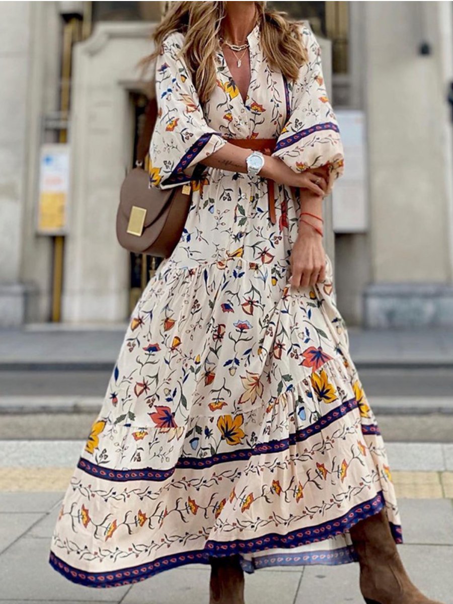 Printed Bohemian Maxi Dress