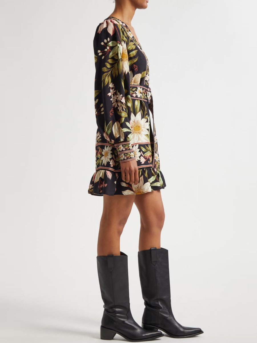 Surreal Flowers Long Sleeve Mini Dress