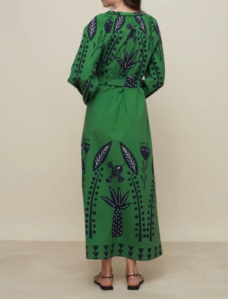 The Green Printed Summer Dress