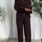 Casual Zipper Knitted Two-piece Suit