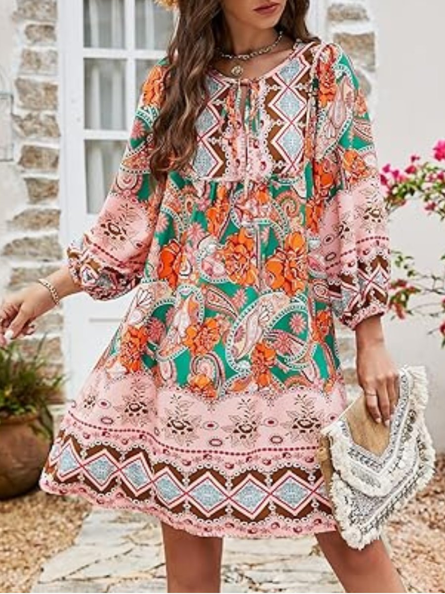 Summer V Neck Floral Dress