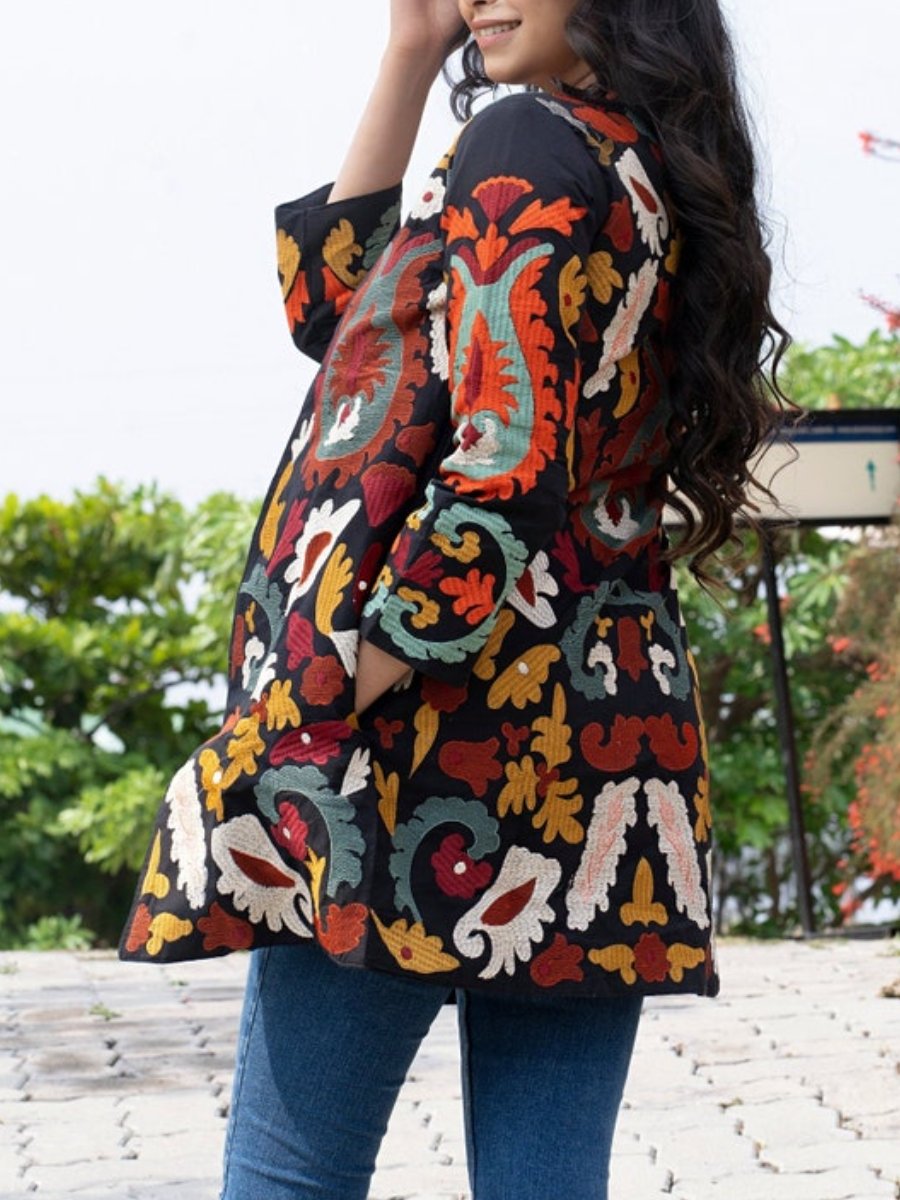 Embroidered & Ethnic Full Sleeves Cotton Jacket