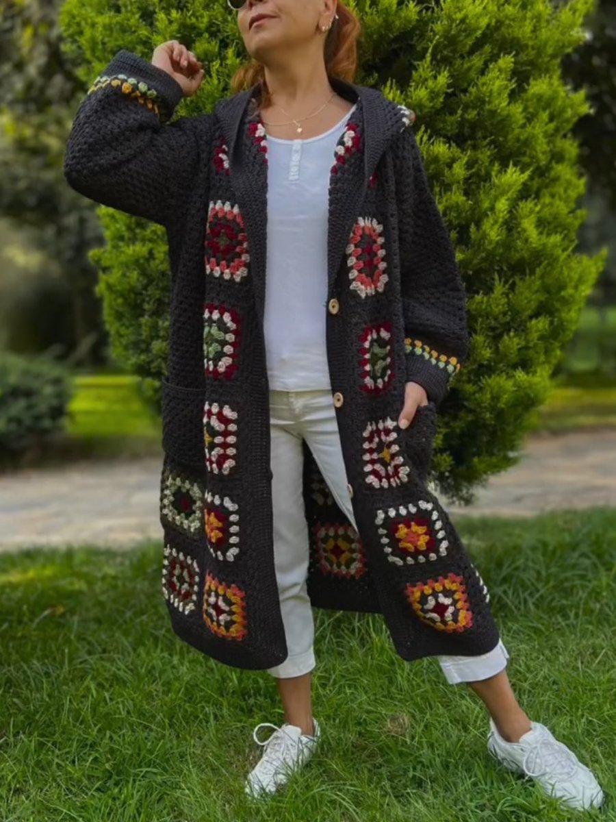 Knitted Hooded Sweater Coat